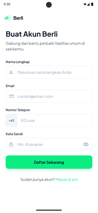 Berli home screen